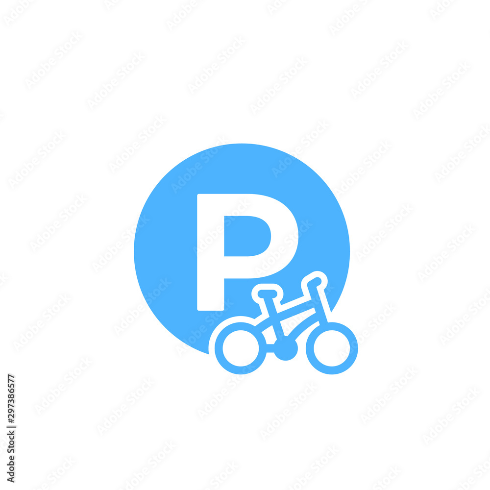 Bicycle parking icon, vector sign