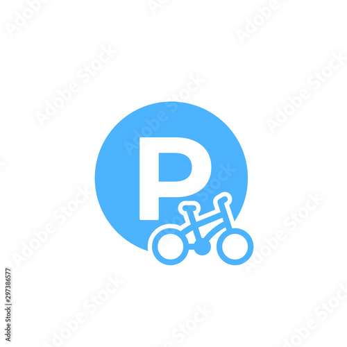 Bicycle parking icon, vector sign