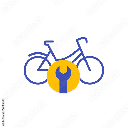 bicycle repair service logo, vector