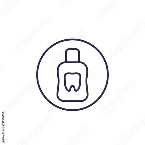 Mouthwash or mouth rinse line icon