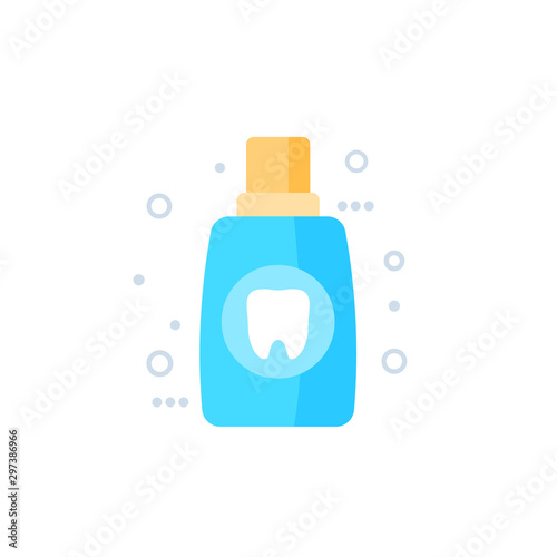 Mouthwash, oral rinse vector icon