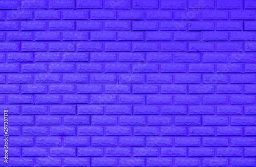 neon brick wall background , violet bricks  texture , beautiful colorful wallpaper of walls in night club © Yaroslav