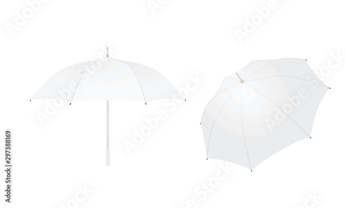 Classic white umbrella. vector illustration