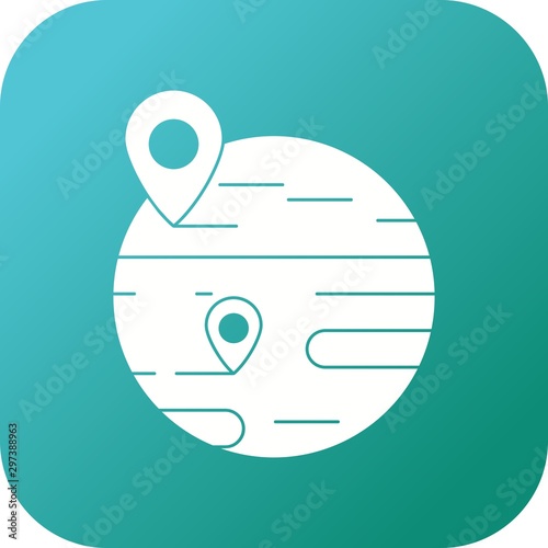 Beautiful Mark places Vector Glyph icon