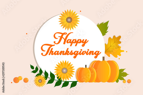 Happy Thanks Giving Autumn Vector 