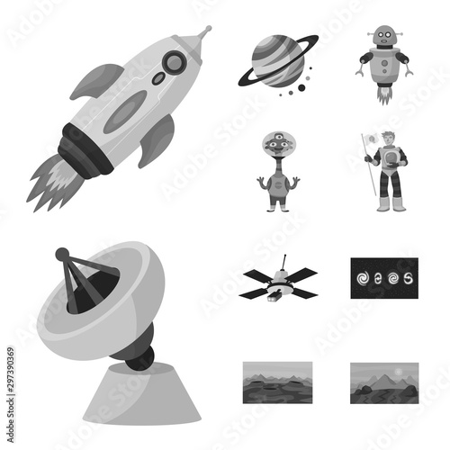 Isolated object of universe and travels symbol. Set of universe and cosmic stock vector illustration.