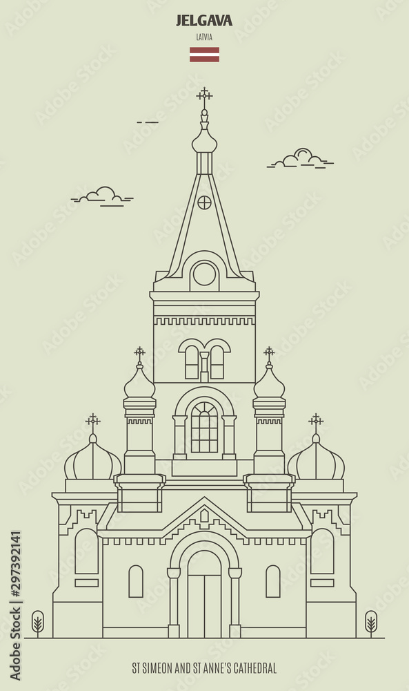 St Simeon and St Anne's Cathedral in Jelgava, Latvia. Landmark icon
