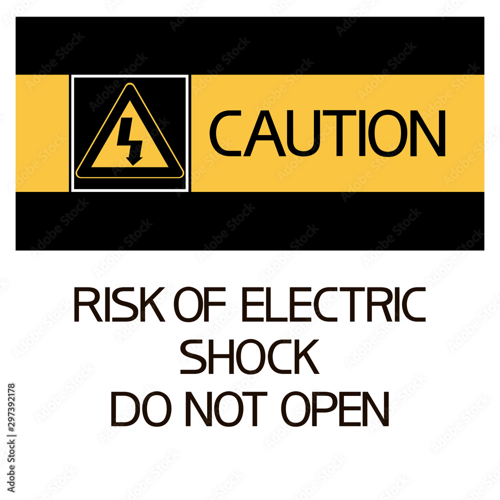 Risk of electric shock.Do not open. Illustratively graphic hazard warning poster contact with this technology. Risk of electric shock.Do not open. Illustratively graphic hazard warning poster contact with this technology.