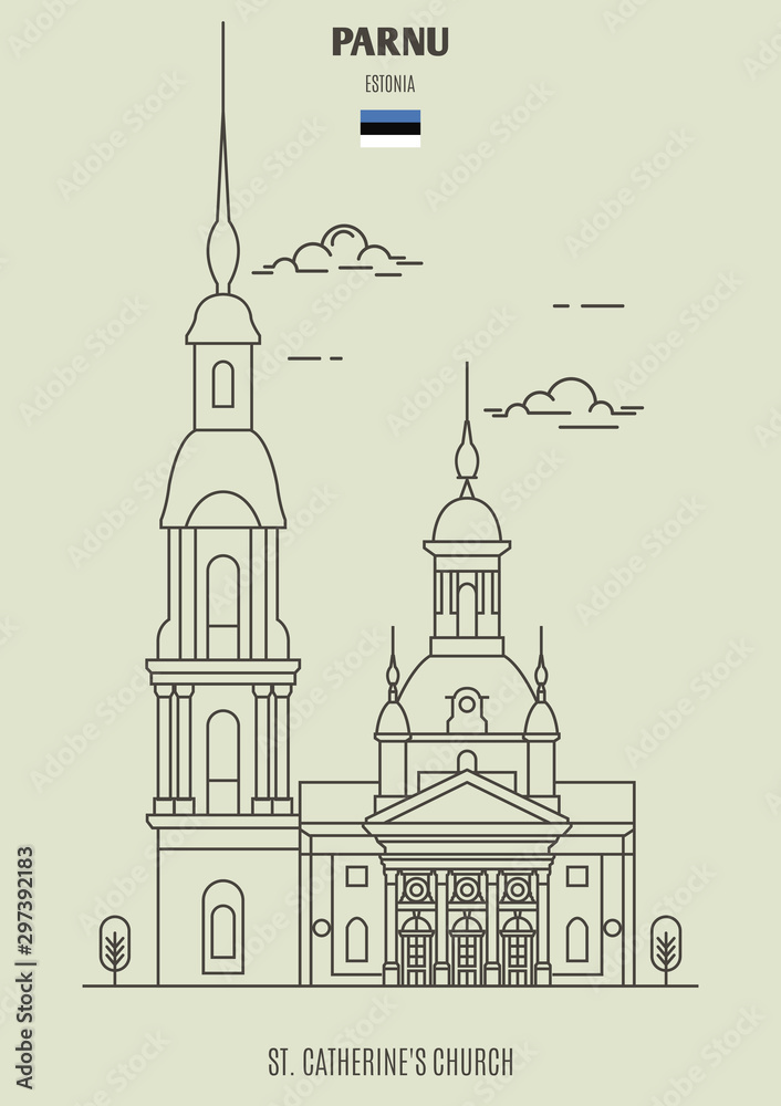 St. Catherine's Church in Parnu, Estonia. Landmark icon