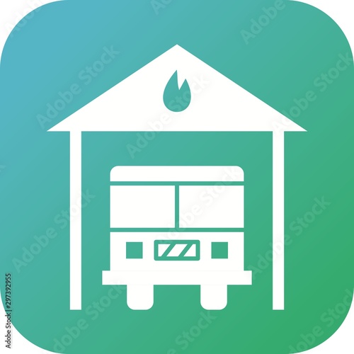 Beautiful Fire station Vector Glyph Icon