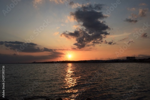 Beautiful sunset, sea, nature background 