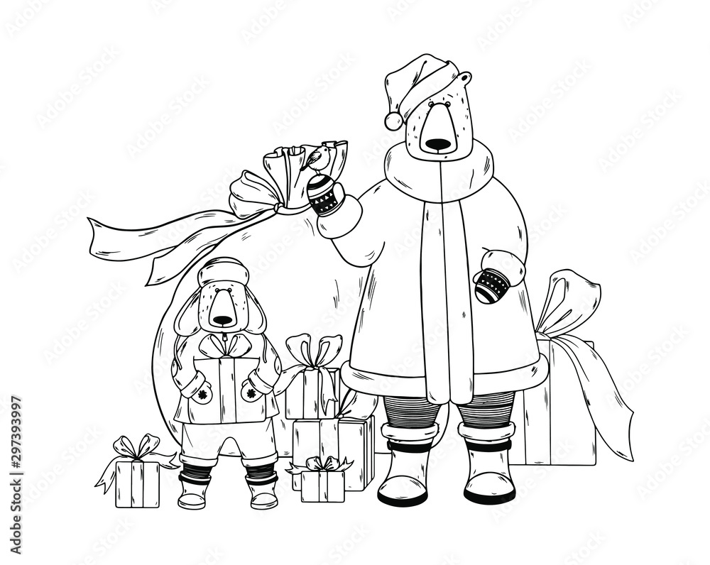 Vector bears. Drawing bear isolated on a white background. Vector Illustration Vector bears. Drawing bear isolated on a white background. Vector Illustration