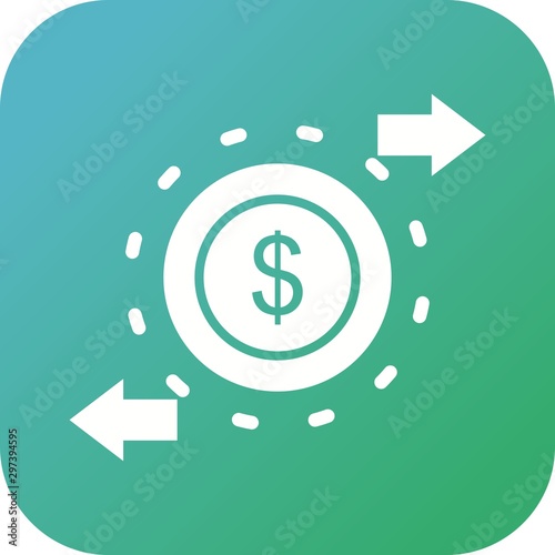 Beautiful Money circulation Vector Glyph icon