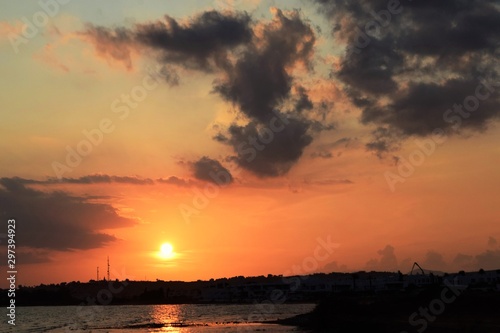 Beautiful sunset, sea, nature background 