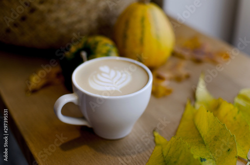 Cappuccino in coffee shop .