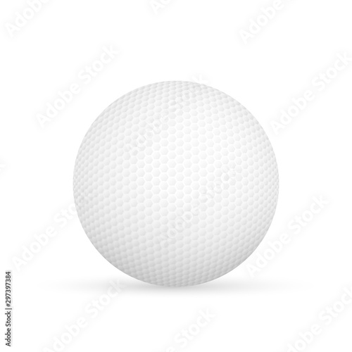 Golf ball isolated on white Vector illustration.