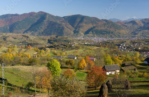 Beautiful autumn landscape in Transilvania , Romania. photo