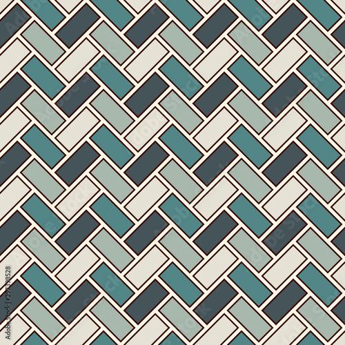 Herringbone wallpaper. Parquet background. Seamless pattern with repeated rectangular tiles. Classic geometric ornament
