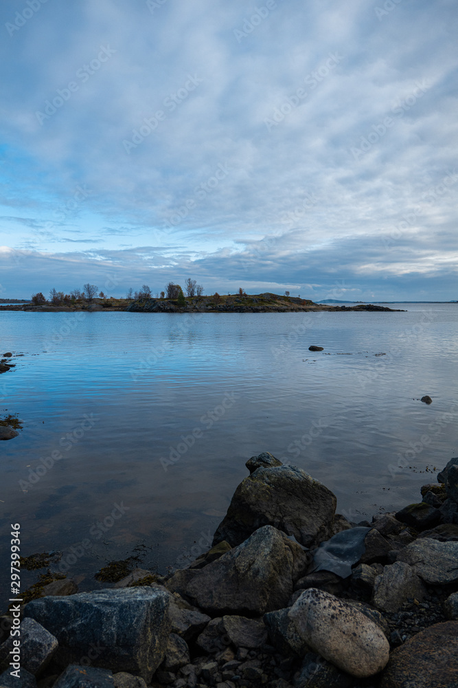 landscape with lake and clouds