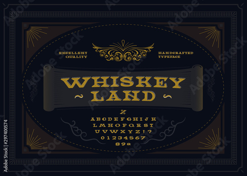 Hand Made Display Typeface 'Whiskey Land'.