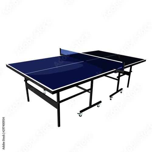 ping pong table blue vector