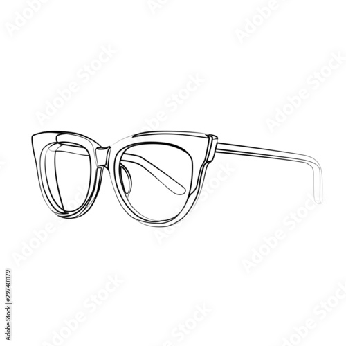 sunglasses women contour vector illustration