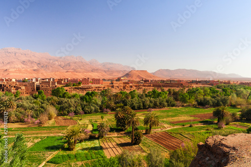 Street of the Kasbahs / Kasbahs in Dade valley in the south of Morocco, Africa.