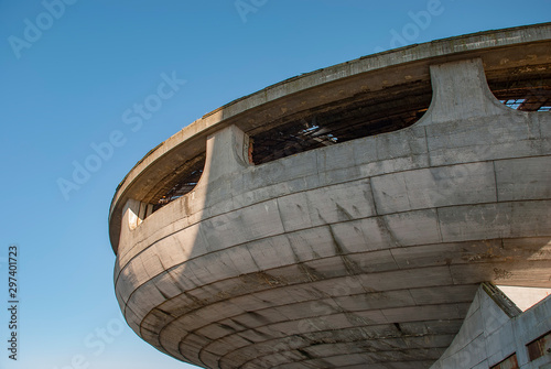 The Monument House of the Bulgarian Communist Party on Buzludzha Peak in the Balkan Mountains  Bulgaria