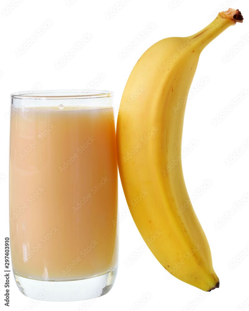 Fresh banana juice Isolated