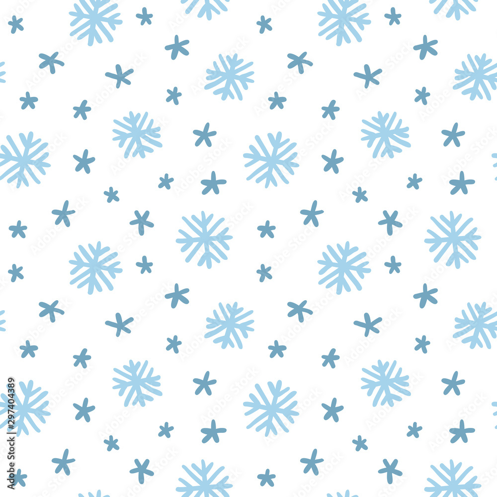 Winter themed seamless pattern with snowflakes Winter themed seamless pattern with snowflakes