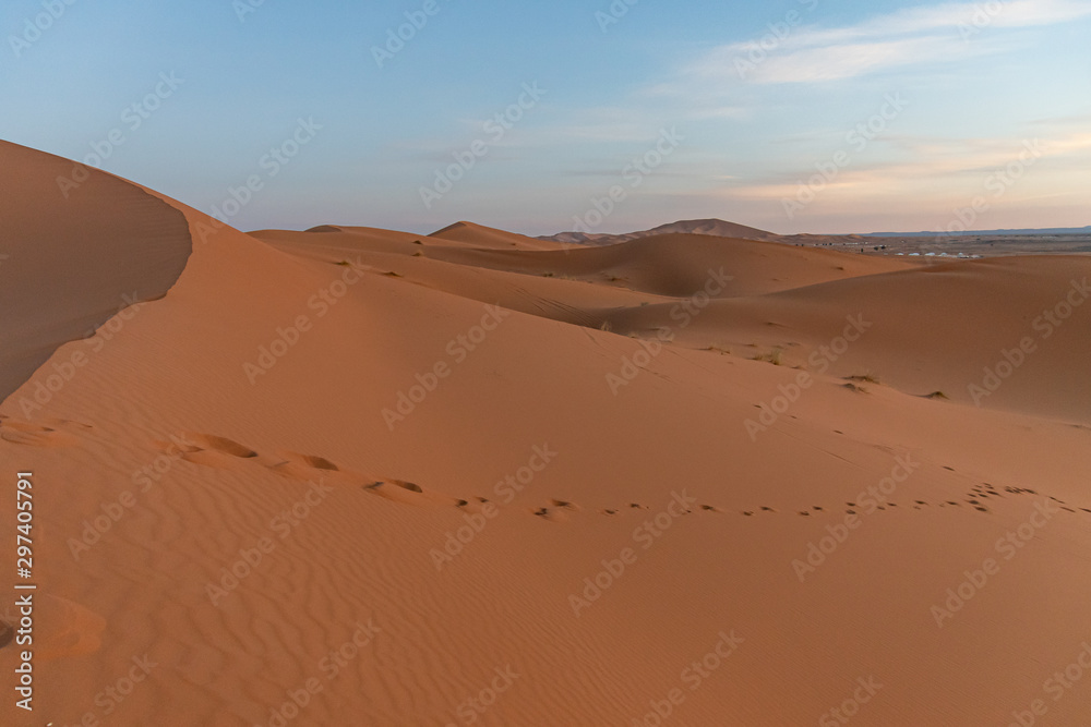 Dunes of the Sahara desert. Erg Chebbi Merzouga Morocco