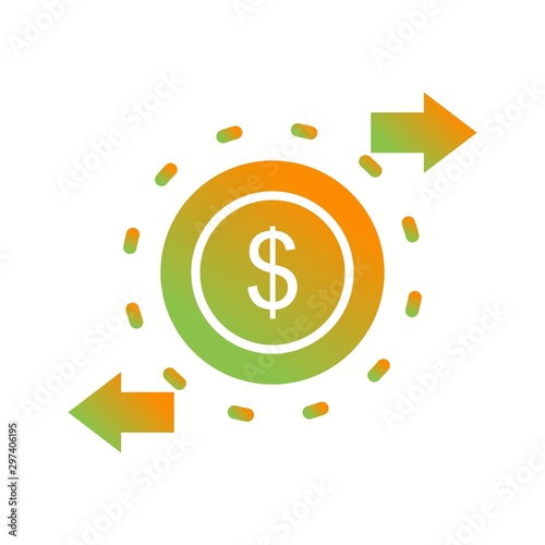 Beautiful Money circulation Vector Glyph icon