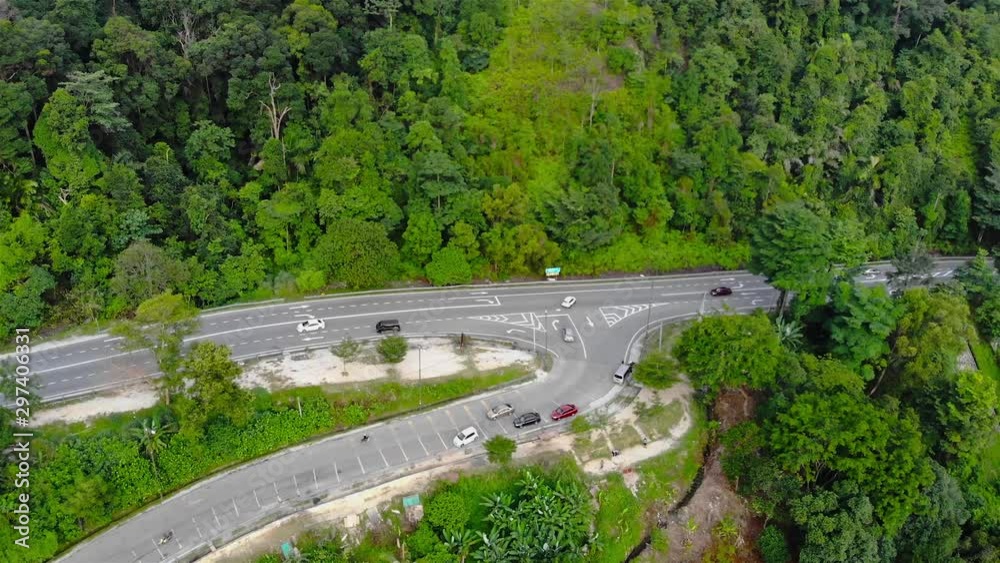 Top Aerial View Of Forest And Highway In Ampang Hill - Forwards Top Aerial View Of Forest And Highway In Ampang Hill - Forwards