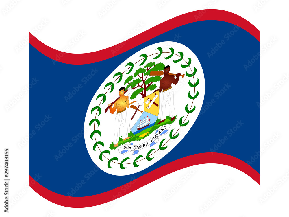 Obraz premium Wave Flag of Belize.Vector illustration eps 10