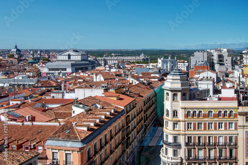 Madrid City in Spain view of buildings from above