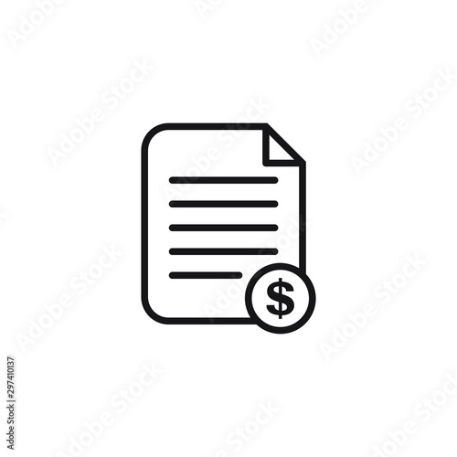 Invoice icon line style isolated on white background. Vector illustration © Arif Arisandi