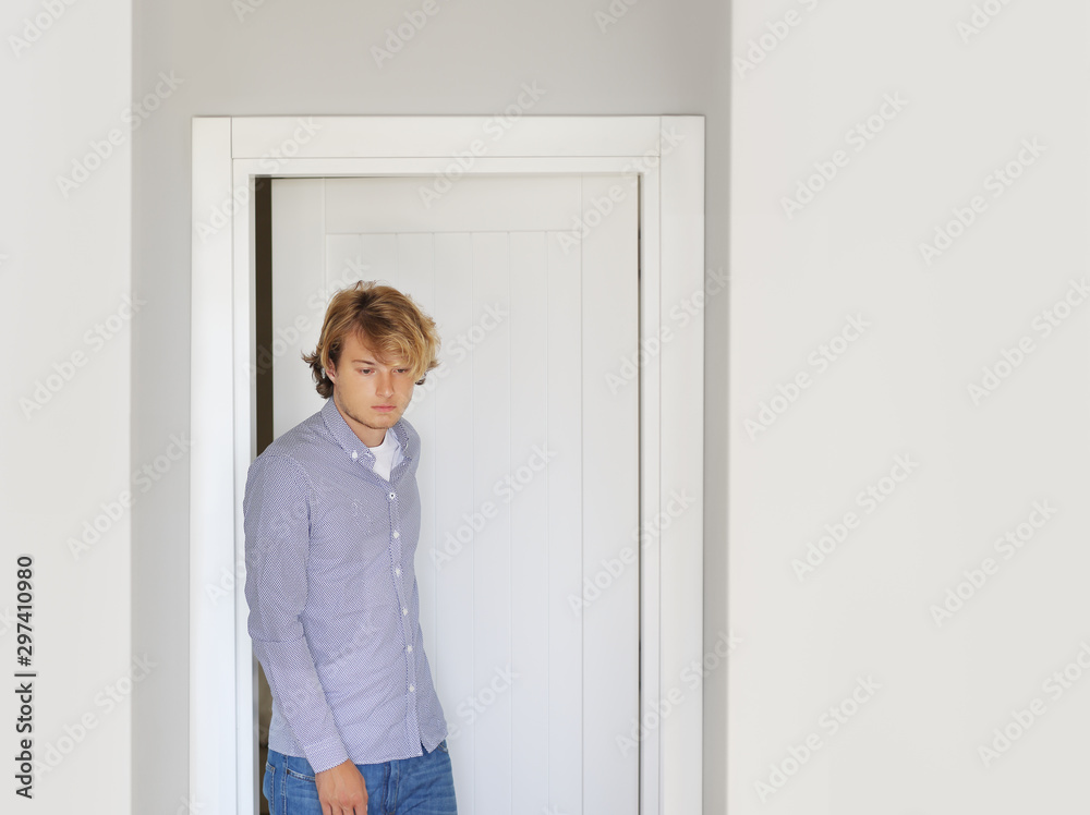 Man opening the door of him home. Man opening the door of him home.