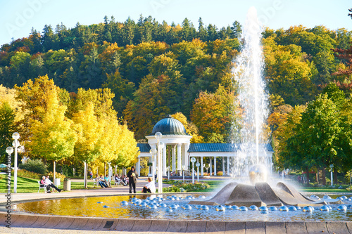 Marianske Lazne/Czech Republic - October 14 2019: Autumn images from spa area of Marianske Lazne (Marienbad Kurort)
