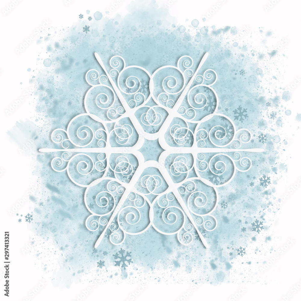 Naklejka premium Blue Winter Background with snowflakes for your own creations