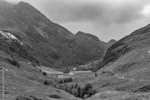 black and white mountain