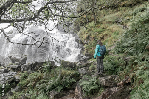 girl waterfall