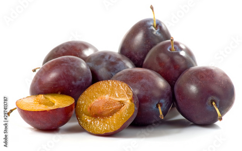isolated image of plums closeup
