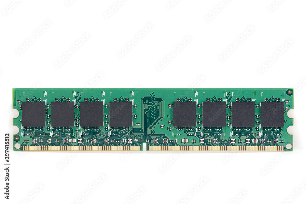 computer RAM, system memory, main memory, random access memory, internal memory, onboard, computer detail, close-up, high resolution, isolated on white background computer RAM, system memory, main memory, random access memory, internal memory, onboard, computer detail, close-up, high resolution, isolated on white background