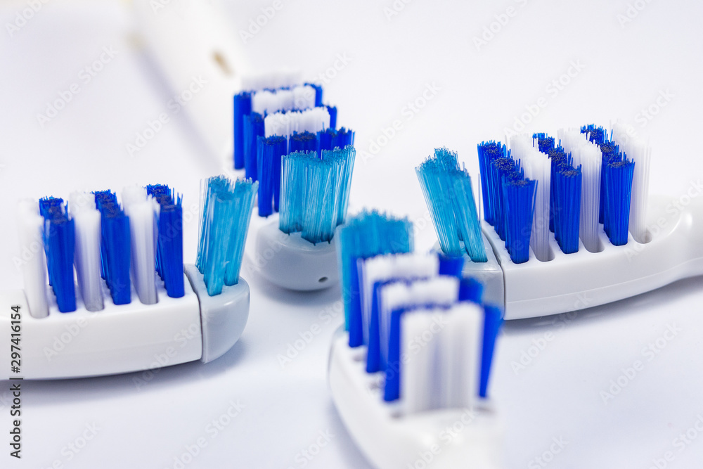electric toothbrush heads isolated on white background electric toothbrush heads isolated on white background