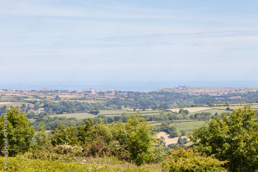 Whitby View. The view across the North York Moors National Park, England towards the seaside town of Whitby. Whitby View. The view across the North York Moors National Park, England towards the seaside town of Whitby.