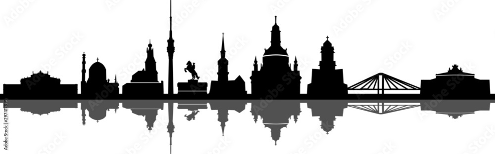 Dresden City Skyline Cityscape Vector