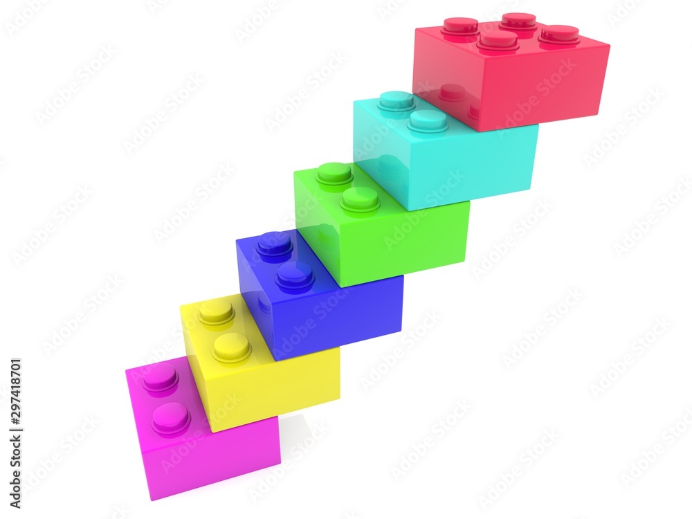 Stairs of colorful toy bricks Stairs of colorful toy bricks