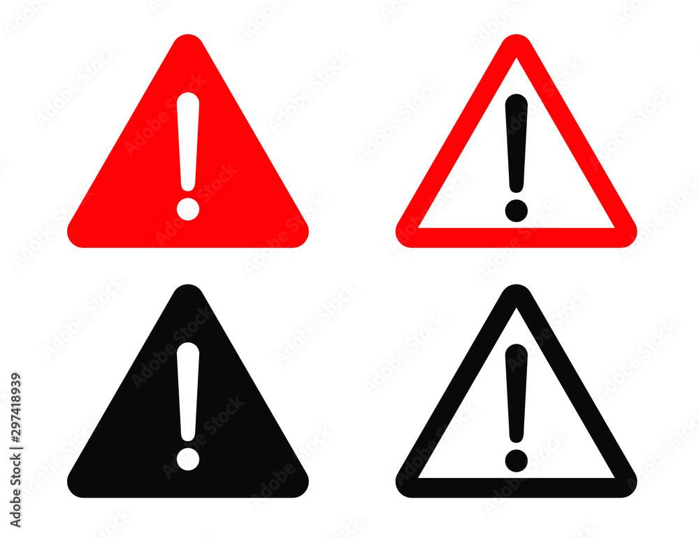 Danger sign, warning sign, attention sign. Vector icon. Danger sign, warning sign, attention sign. Vector icon.