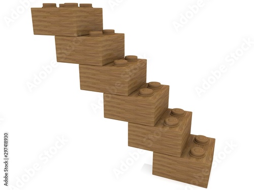 Stairs of wood toy bricks