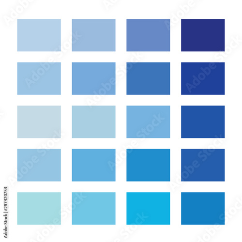 Blue color palette vector illustration